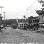 This view of Main Street is looking north. The trolley is about where the traffic signal is today.